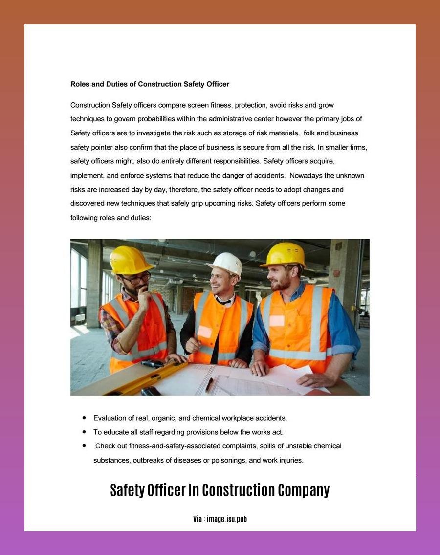 safety officer in construction company