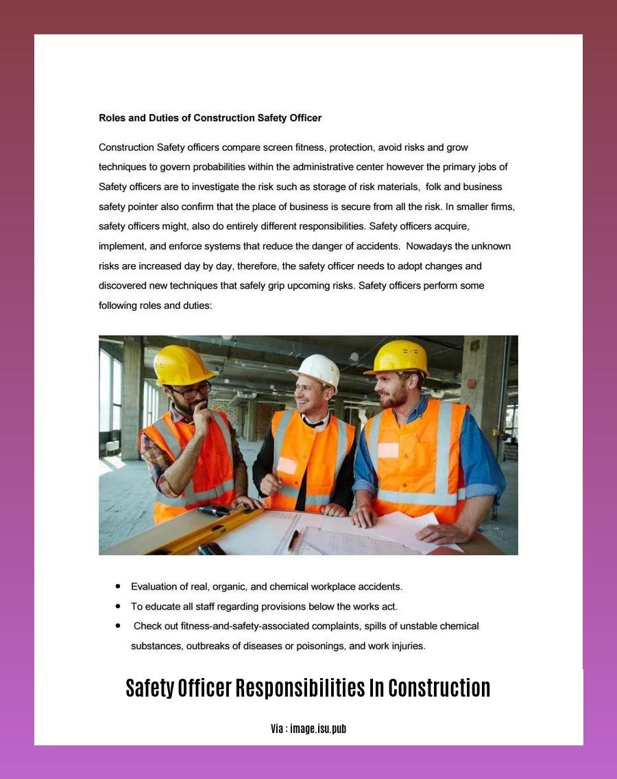 safety officer responsibilities in construction