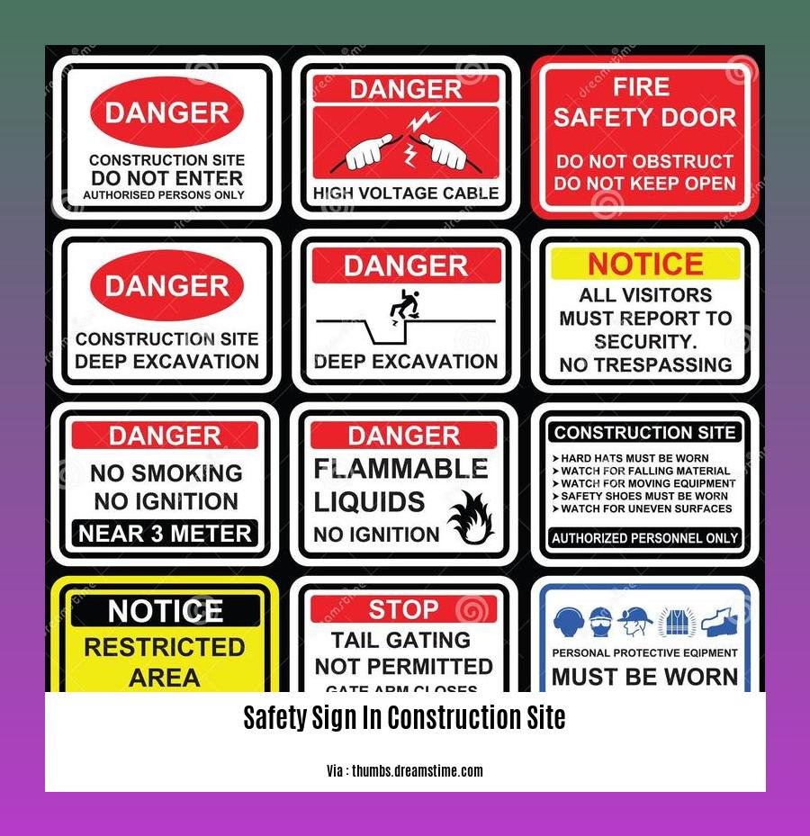 safety sign in construction site