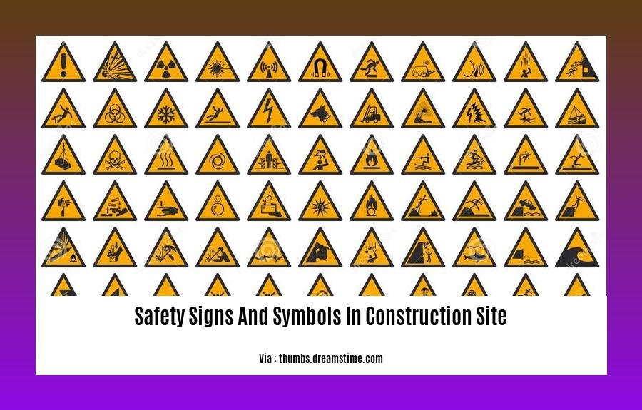 safety signs and symbols in construction site