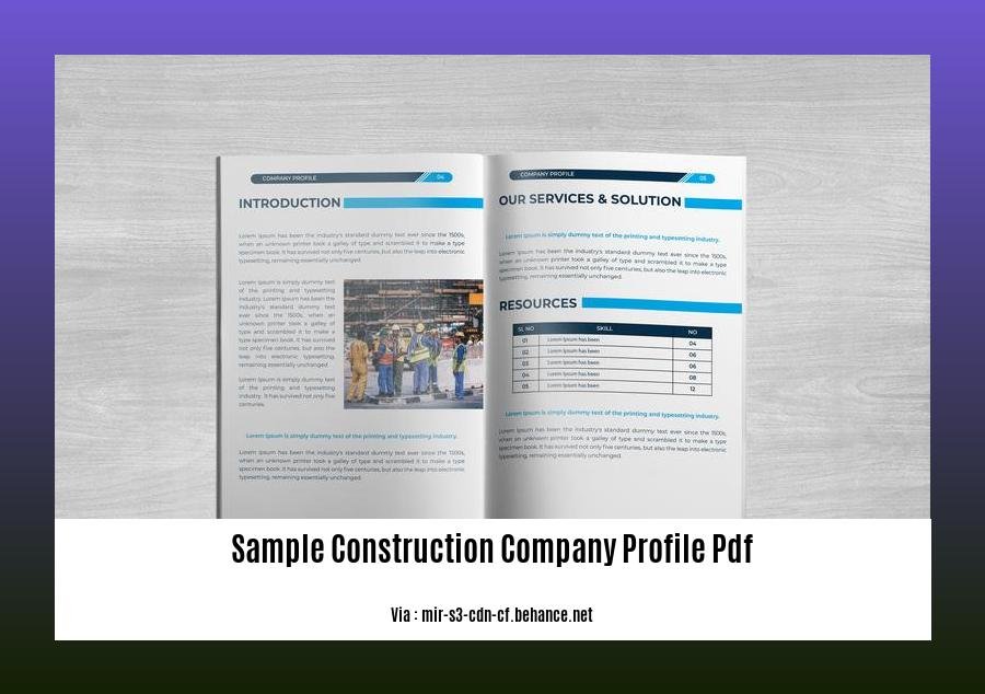 sample construction company profile pdf