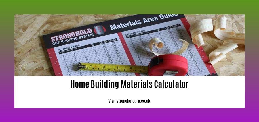 home building materials calculator
