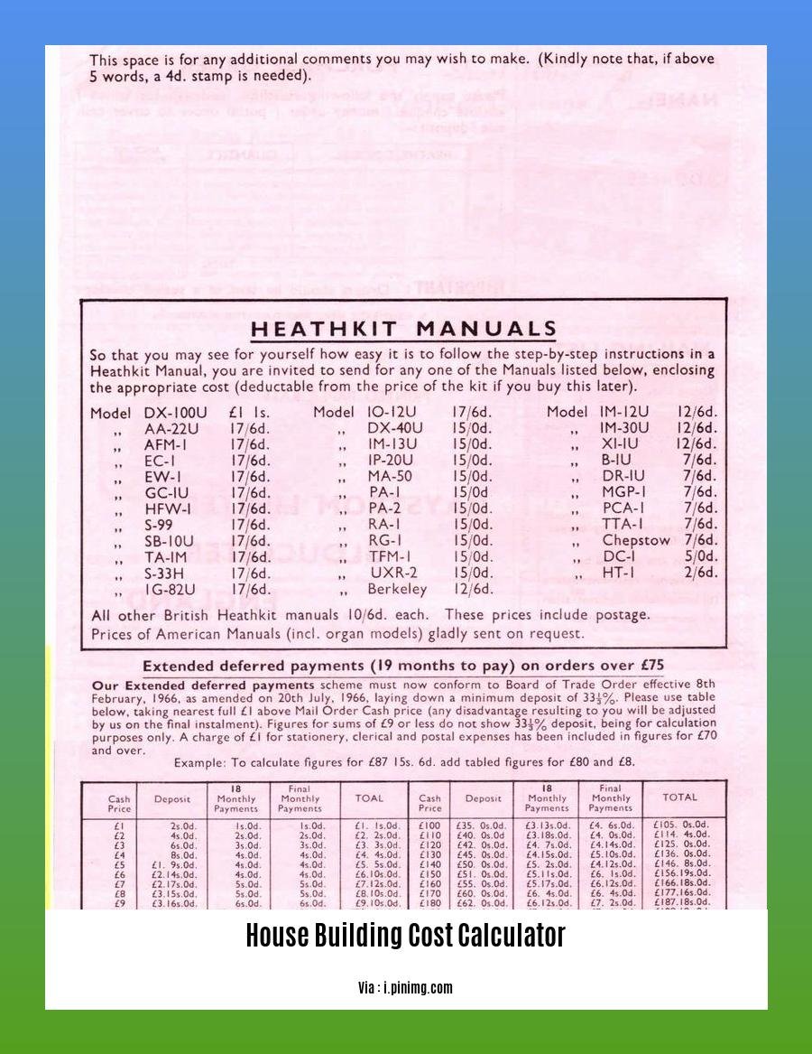 house building cost calculator