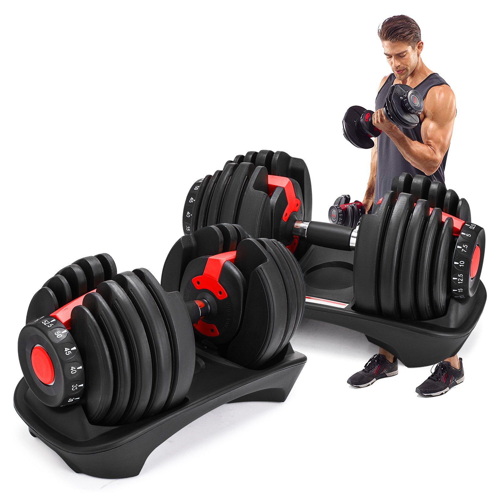 48kg powertrain adjustable dumbbell home gym set