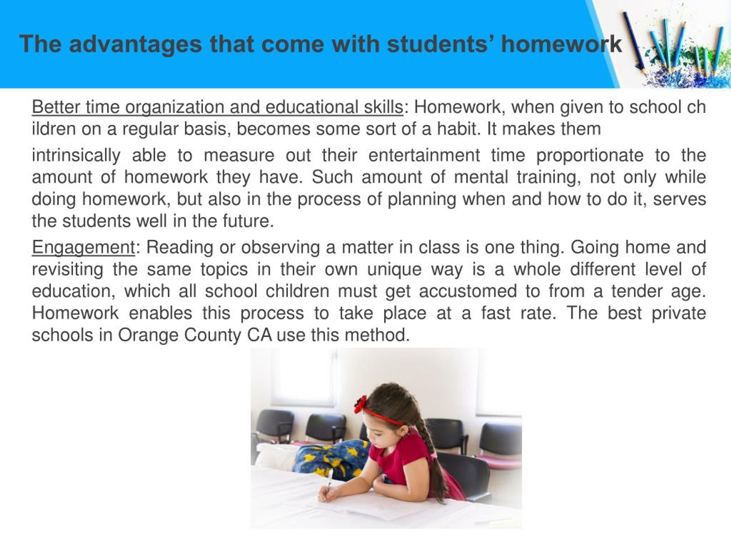 advantages of homework for students
