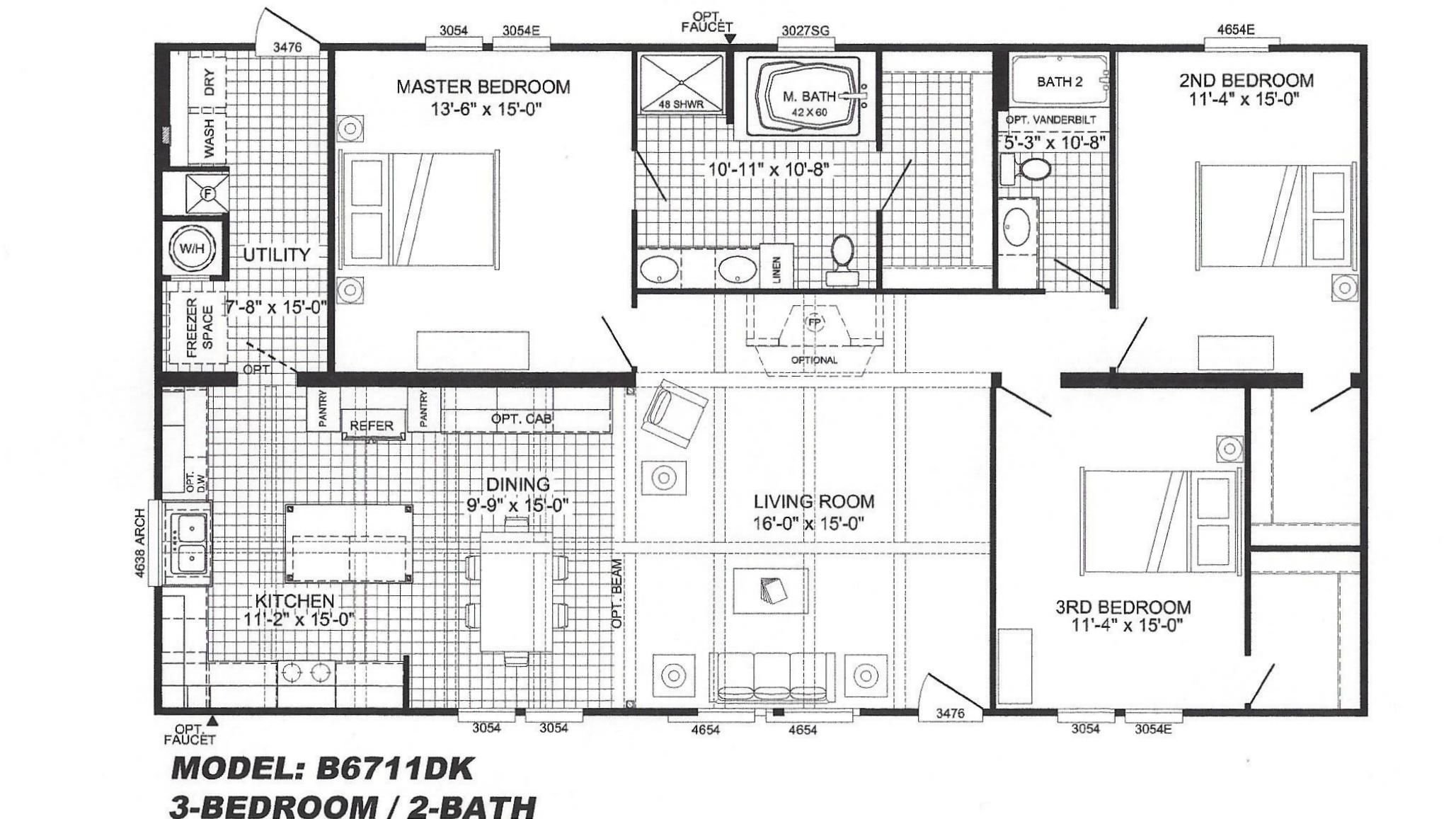 3 bedroom modular home floor plans